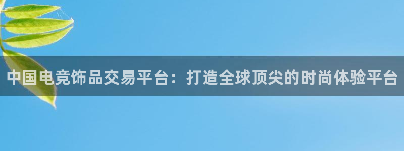 火狐电竞app-官网下载：中国电竞饰品交易平台：打造全球顶尖的时尚体验平台